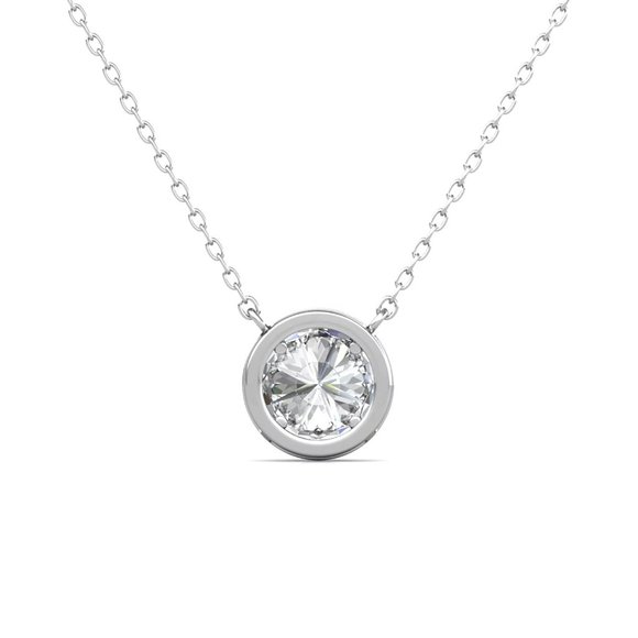 Certified 1ct. t.w. Brilliant Cut Diamond Necklace - Picture 4 of 15